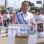 Foto: Estudiantes de primaria y secundaria de 10 centros escolares caminaron por las calles del distrito 3 de la ciudad de Estelí/TN8