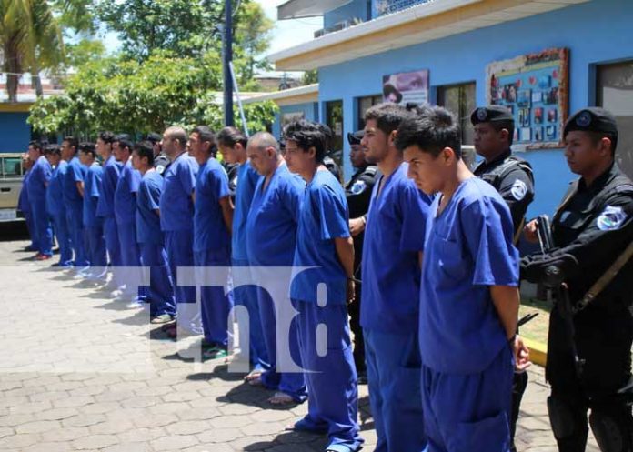 Presuntos delincuentes detenidos por la policía en los departamentos de Nicaragua