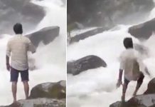 Foto: Tiktoker muere tras caer a una catarata en la India durante una grabación, quedando grabado en imágenes dicho momento que acabó con su vida/ Cortesía