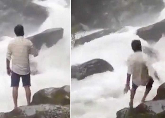 7667 Foto: Tiktoker muere tras caer a una catarata en la India durante una grabación, quedando grabado en imágenes dicho momento que acabó con su vida/ Cortesía