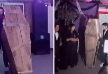 Quinceañera en ataúd sorprende a los invitados