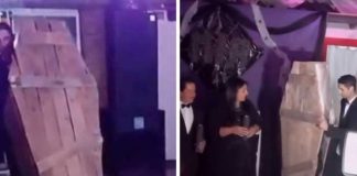 Quinceañera en ataúd sorprende a los invitados