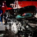 Aparatoso accidente deja grandes pérdidas materiales y un lesionado en Tipitapa Foto: Fuerte colisión en Tipitapa /TN8