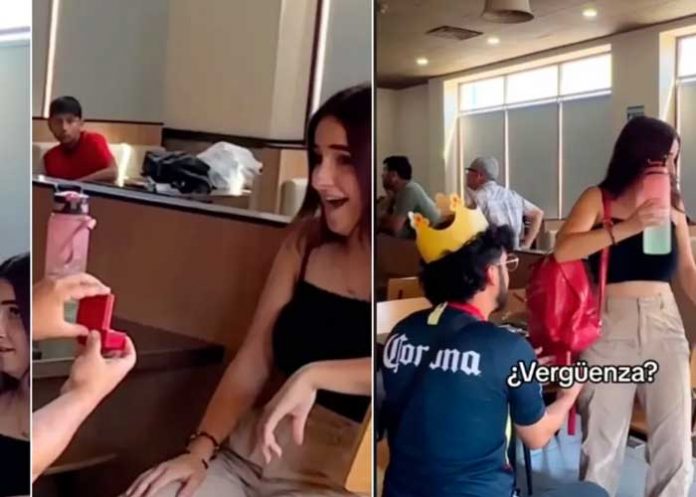 Pide matrimonio en un Burger King, ella le dice 