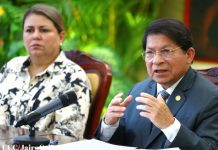 Foto: Palabras del Canciller de Nicaragua, Denis Moncada, tras la Asamblea 78 de la ONU / CCC Jairo Cajina