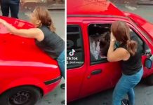 Encontró a su esposo en el carro con «la otra» y por nada la deja pelona Descubre a su esposo con otra mujer en su carro