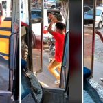 Cobrador de Honduras se roba el show recibiendo a pasajeros con un contagioso baile Foto: Chavalo se hace viral en Honduras /cortesía