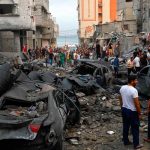 Miles de palestinos abandonan sus hogares en la franja de Gaza Más de 123.000 desplazados en Gaza por ataques israelíes