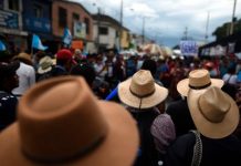 Foto: líderes indígenas de Guatemala en protestas /cortesía