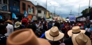 Foto: líderes indígenas de Guatemala en protestas /cortesía