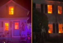 ¡Decoración de Halloween tan realista que provocó una falsa alarma de incendio! Foto: ¡Decoración de Halloween tan realista que provocó una falsa alarma de incendio!/Cortesía