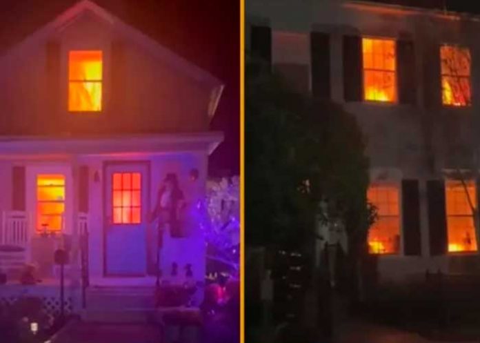 Foto: ¡Decoración de Halloween tan realista que provocó una falsa alarma de incendio!/Cortesía