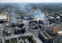 Devastación en Gaza por ataques aéreo israelí destruyen Torres de Azzahra Devastación en Gaza por taques aéreo israelí destruyen Torres de Azzahra