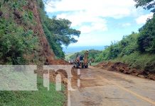 Deslizamiento de tierra paraliza el tráfico en trayecto El Crucero-San Rafael del Sur Foto: Deslizamiento de tierra en una zona de El Crucero-San Rafael del Sur / TN8