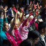 Protesta en el Congreso de EEUU para que no haya más sangre en Gaza Manifestantes interrumpen en Congreso de EE.UU.