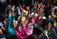 Protesta en el Congreso de EEUU para que no haya más sangre en Gaza Manifestantes interrumpen en Congreso de EE.UU.