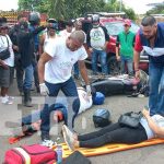 Dos lesionados en el fuerte choque entre una camioneta y una moto en Juigalpa Foto: Accidente de tránsito en Juigalpa, Chontales / TN8