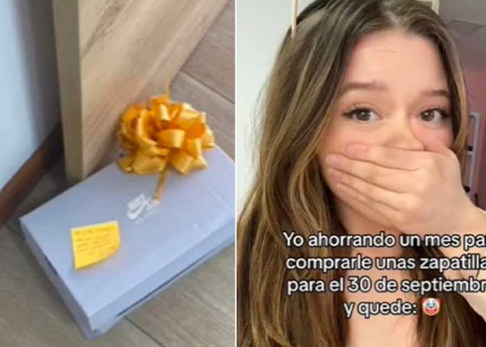 Joven le regala unos tenis Nike a su novio