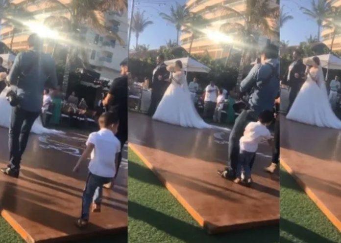 1 Niño se atraviesa y es aplastado en plena boda por el fotógrafo