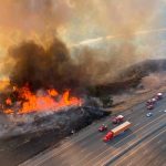 «De película», Apocalíptico incendio en autopista de Los Ángeles Como si fuera "película", Apocalíptico incendio en autopista de Los Ángeles