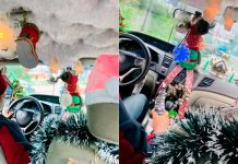 ¡No anda con mate! Taxista adorna su carro mejor que el de ‘santa claus’ Foto: Taxista adorna su carro mejor que el de 'santa claus' /cortesía