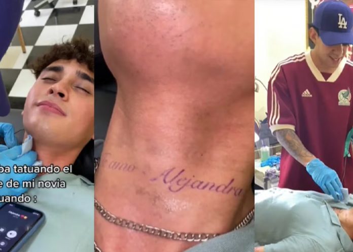 ¡Wow! Joven se tatuaba el nombre de su novia, cuando ella decide terminarlo