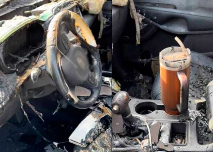 2 Le regalan un carro nuevo gracias a que su termo, sobrevivió a un incendio