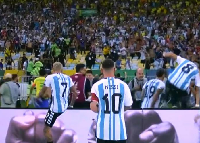 2 Escándalo en Maracaná: pelea en la grada, Messi retiró a Argentina