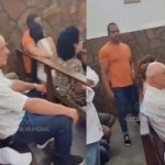 Mujer sorprende a su esposo con su amante y se arma el caos