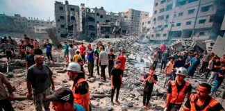 Foto: Entierran a muertos en Gaza /cortesía