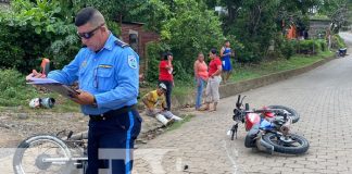 Foto: Fuerte choque entre dos motos deja un lesionado grave en Juigalpa, Chontales / TN8