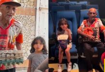 Abuelito y nieta van al cine por primera vez 