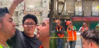 Albañiles hacen un reto y se besan por mil pesos