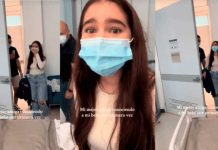 Jovencita se emociona al ver al bebé de su mejor amiga Foto: Jovencita llora de felicidad /cortesía