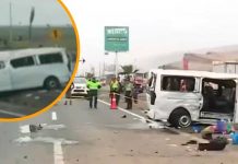 Trágico accidente deja al menos cuatro muertos en Perú Foto: Tragedia en Perú /cortesía