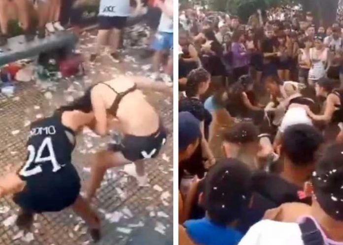 1 Celebración de fin de clases termina en batalla campal en Argentina