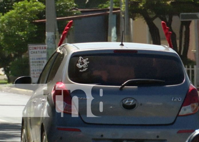 reno-3 Foto: Cuernos navideños, adornos populares en carros de Managua / TN8