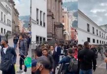 La tensión se apodera de las inmediaciones del Palacio Presidencial en Ecuador Foto: La tensión se apodera en Ecuador /cortesía