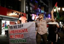 Siria: ¡Es hora de la paz en Gaza con intervención internacional! Foto: Siria protesta por la paz de Gaza /cortesía
