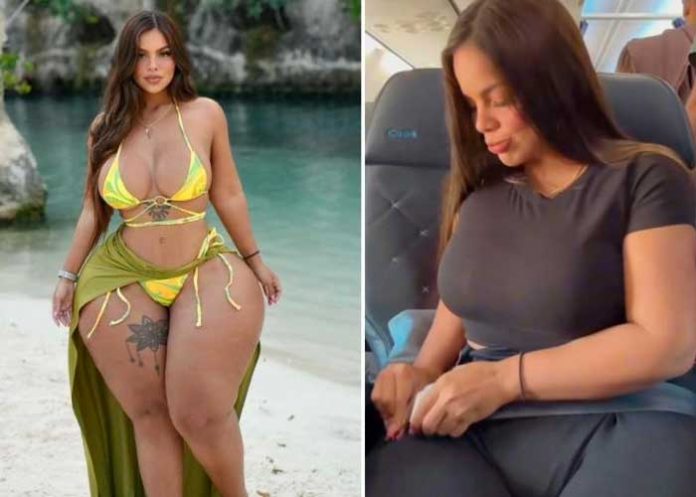 2 Modelo pide asientos más grandes en los aviones porque no cabe en ellos