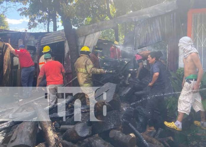 Foto: Incendio en una bodega de leña deja cuantiosas pérdidas económicas en Chinandega/TN8