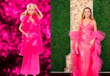 Margot Robbie deslumbra en los Globos de Oro 2024