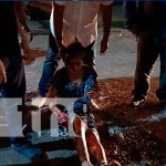 Señora lesionada al ser atropellada por un motociclista en Juigalpa, Chontales. En este accidente de transito no se registraron victimas