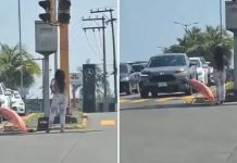 Mujer se cambió de ropa en plena vía pública, causando asombro