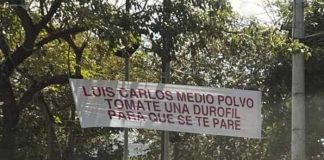 Foto: Manta dirigida a Luis Carlos en Managua