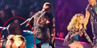 Madonna sufre caída arriba del escenario