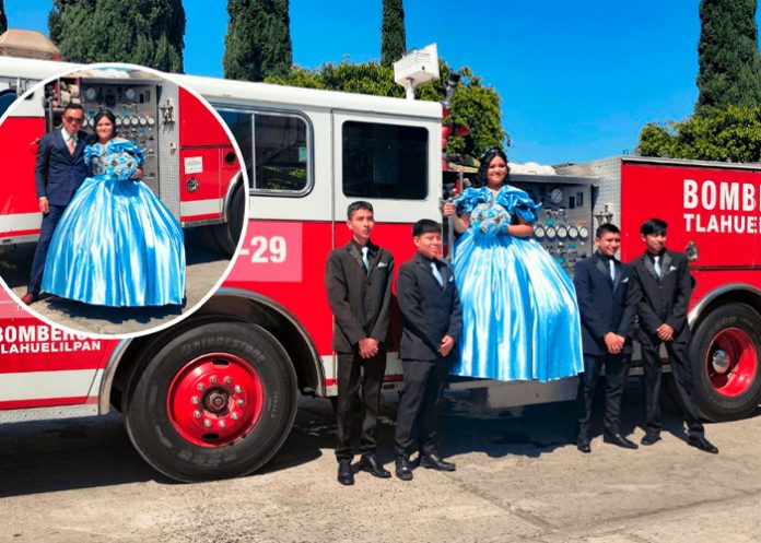 Quinceañera rinde un homenaje a su padre bombero