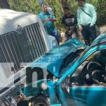 Foto: Fuerte choque frontal entre camión y taxi en Tola, Rivas / TN8