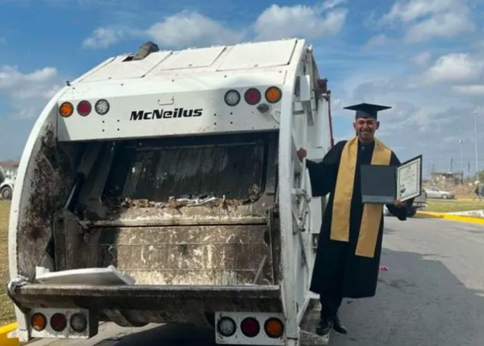 Recolector de basura se gradúa como abogado