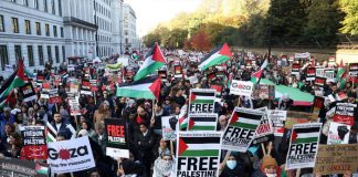 Miles de personas protestan en Londres por un alto el fuego en Gaza